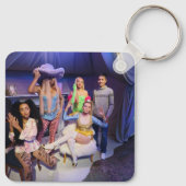 メタルスクエアキーチェーン、2.25インチx 2.25インチエレガントメタル キーホルダー (裏面)