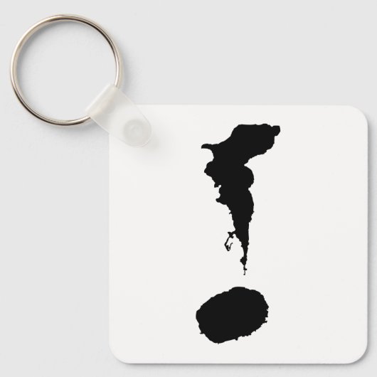 メタルスクエアキーチェーン、2.25インチx 2.25インチ キーホルダー (正面)