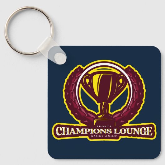 メタルスクエアキーチェーン、2.25インチx 2.25インチ キーホルダー (正面)