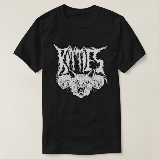 メタルスタイルの子猫たち Tシャツ (デザイン正面)