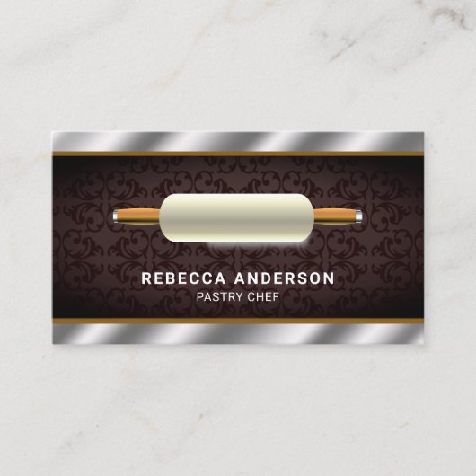 メタルスチールキ転がッチンピンペストリーシェフ 名刺 (正面)