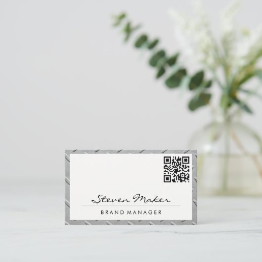 メタルスチールフレーム | QRコード名刺 名刺 (スタンド正面)