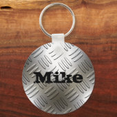 メタルダイヤモンドの任意の名前プレートキーチェーン キーホルダー (正面)