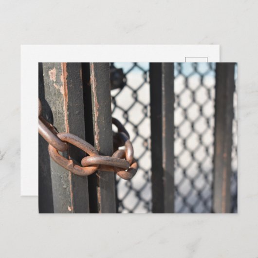 メタルチェーンリンクフェンスオリジナルNYC写真 ポストカード (正面/裏面)