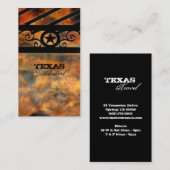 メタルテキサス州スタービジネスカードヴィンテージ錆 名刺 (正面/裏面)