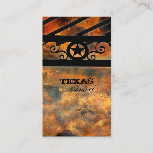 メタルテキサス州スタービジネスカードヴィンテージ錆 名刺 (正面)
