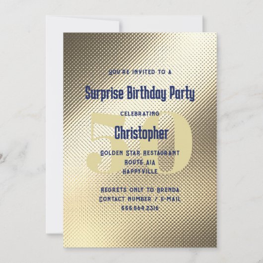 メタルテクスチャパーティの招待状 男性へ 招待状 (正面)