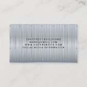 メタルテクスチャリベット | シザーアイコンの背景 名刺 (裏面)