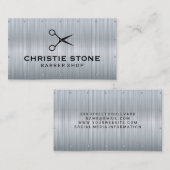 メタルテクスチャリベット | シザーアイコンの背景 名刺 (正面/裏面)