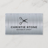メタルテクスチャリベット | シザーアイコンの背景 名刺 (正面)