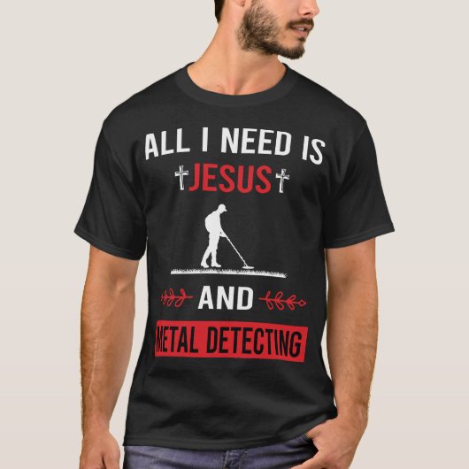 メタルディテクター愛好家のためのイエスキリスト Tシャツ (正面)
