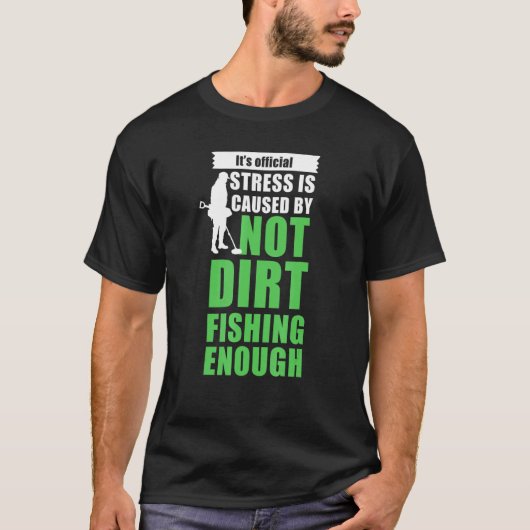 メタルディテクター探し物 土の中の釣り Tシャツ (正面)