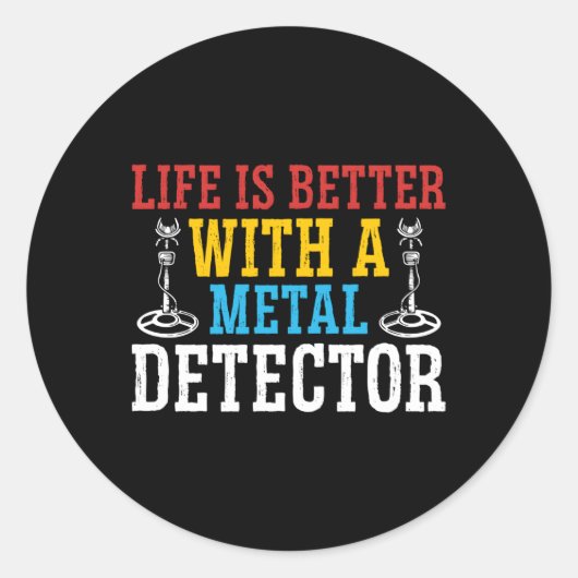 メタルデクトリスト汚れ魚釣り宝狩りコイン ラウンドシール (正面)