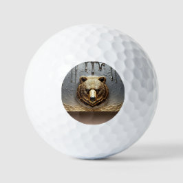 メタルドリップエフェクトのゴールデンベアレリーフ 🐻 ゴルフボール