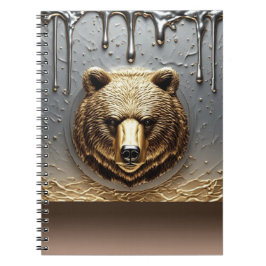 メタルドリップエフェクトのゴールデンベアレリーフ 🐻 ノートブック