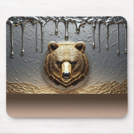 メタルドリップエフェクトのゴールデンベアレリーフ 🐻 マウスパッド