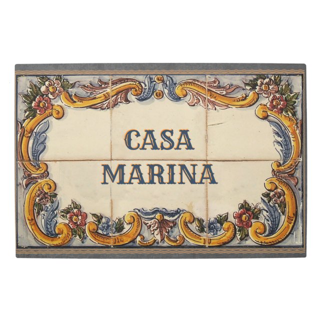 メタルハスペインのウスサイン(文字カスタマイズ可能) メタルプリント (正面)