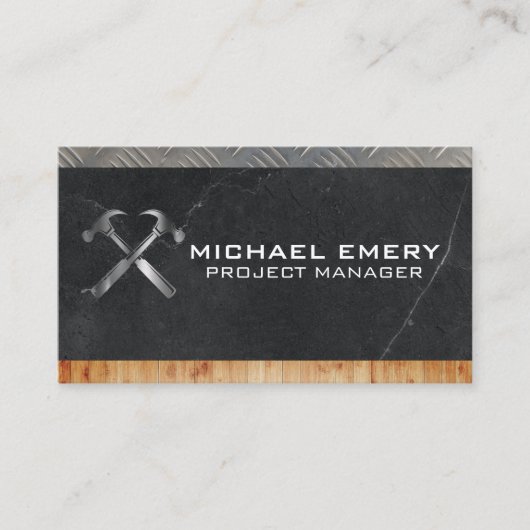 メタルハンマー | メタル | ウッド | スチール 名刺 (正面)