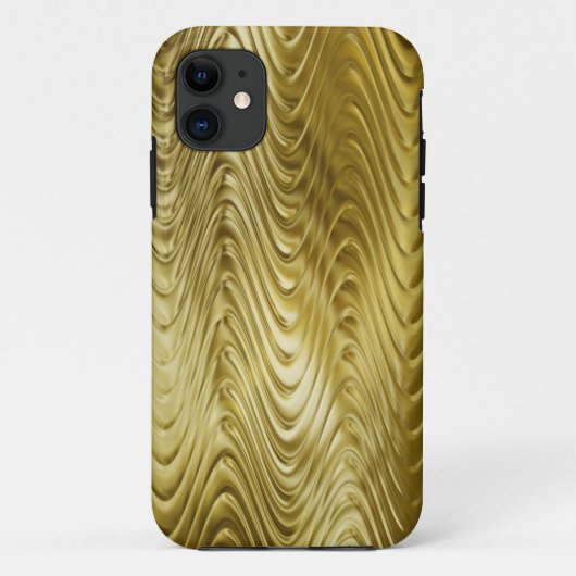 メタルパターンデザイン – 薄い黄金の波 Case-Mate iPhoneケース (裏面)