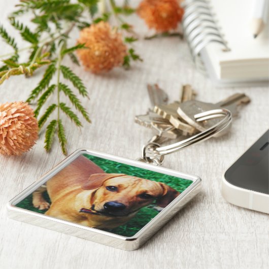 メタルパーソナライズされたフォトフレームのキーチェーン キーホルダー (側面)