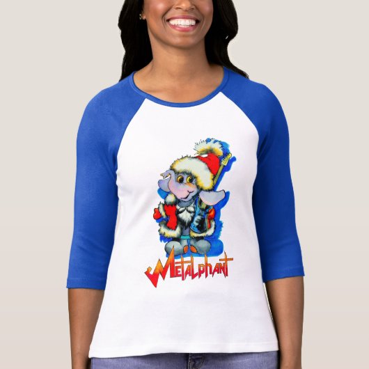 メタルファントウィンターホリデーウィメンズ3/4スリーブラグラン Tシャツ (正面)