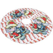 メタルファントウィンターホリデーツリースカート – 白 ブラッシュドポリエステルツリースカート (アングル)