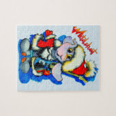 メタルファントウィンターホリデーパズルブルー ジグソーパズル (横)