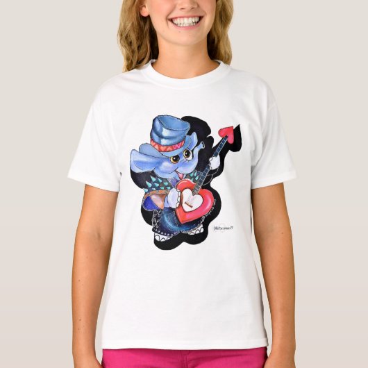 メタルファントハートギターガールズTシャツ Tシャツ (正面)