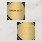 メタルフェイク金ゴールドブラシ スクエア名刺 (正面/裏面)