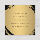 メタルフェイク金ゴールドブラシ スクエア名刺 (裏面)