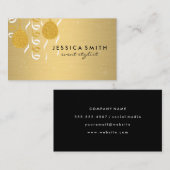 メタルフェイク金ゴールドブラシ/バルーン 名刺 (正面/裏面)