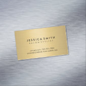 メタルフェイク金ゴールドブラシ マグネット名刺 (インサイチュ)