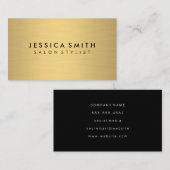 メタルフェイク金ゴールドブラシ 名刺 (正面/裏面)