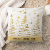 メタルフェスティバルホリデーデコール金ゴールドとホワイト クッション (ブランケット)