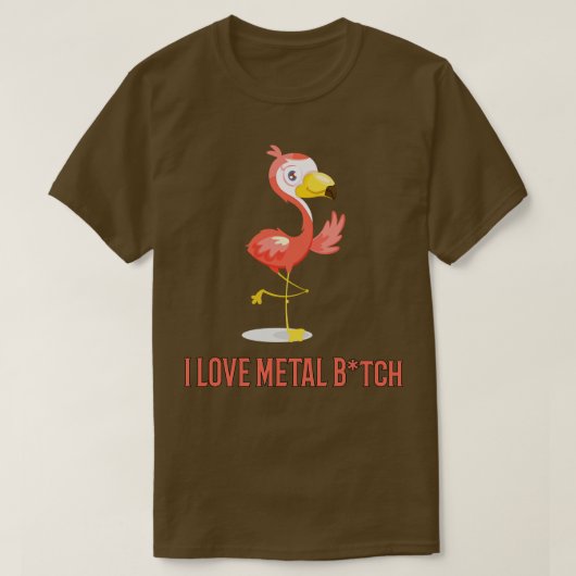 メタルフラミンゴロックコンサートフェスティバルガールギフト Tシャツ (デザイン正面)