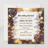 メタルフラワーズスチームパパーソナライズされたン結婚ク 招待状 (裏面)