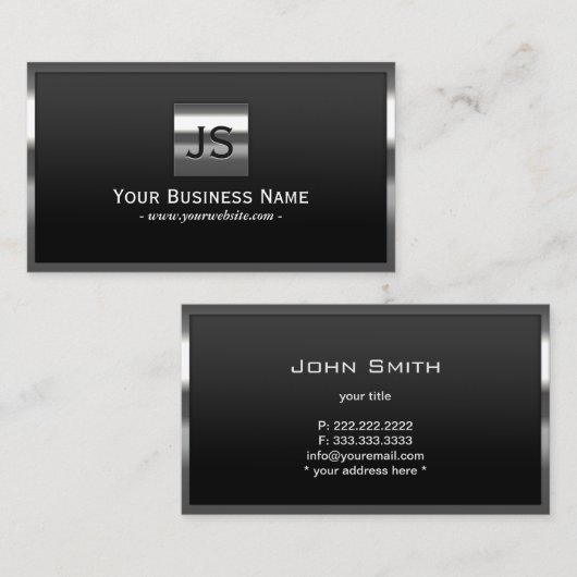 メタルフレームモエレガントノグラムプロフェッショナル濃色 名刺 (正面/裏面)