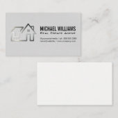 メタルブラシ実在ドエステートホームロゴ 名刺 (正面/裏面)