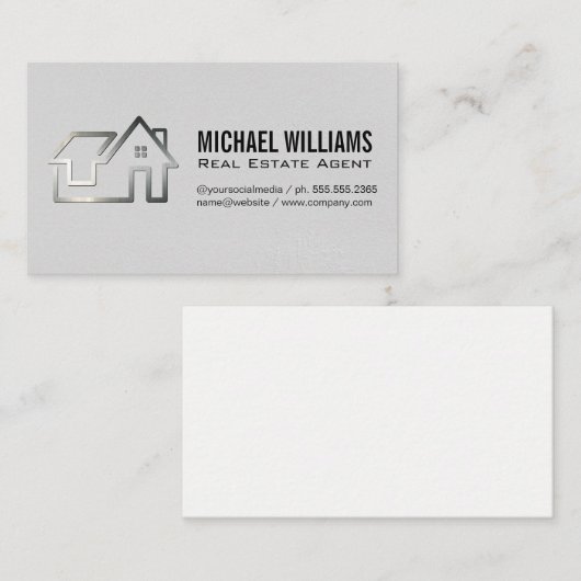 メタルブラシ実在ドエステートホームロゴ 名刺 (正面/裏面)