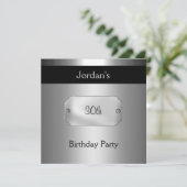 メタルブラックシルバー30th誕生日パーティー3 招待状 (スタンド正面)