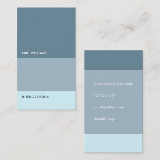 メタルブルーシェードエレガントミニマモダンリズム 名刺 (正面/裏面)
