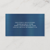 メタルブルー |はさみアイコンの背景 名刺 (裏面)