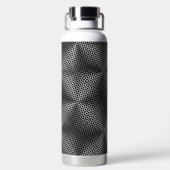 メタルプレート01x4ブラックBGの水玉模様 ウォーターボトル (背面)