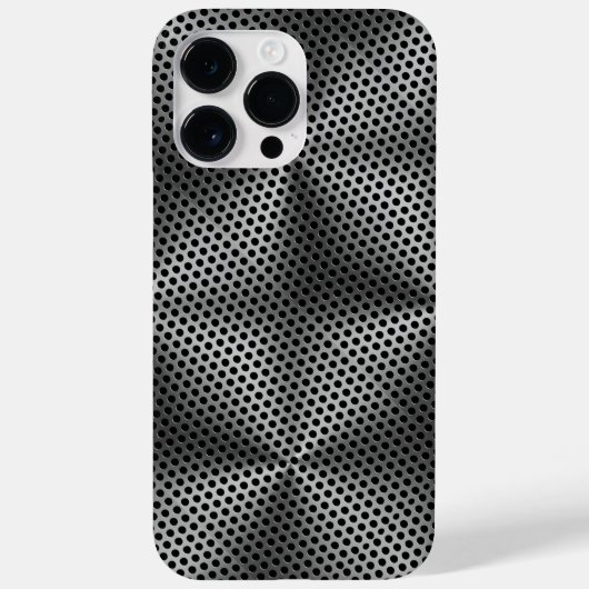 メタルプレート01x4ブラックBGの水玉模様 Case-Mate iPhoneケース (裏面)