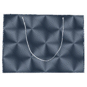 メタルプレート01x4 DBlue BGの水玉模様 ラージペーパーバッグ (裏面)