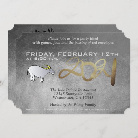 メタルベト中国のナムオックス年2021招待状 シーズンカード (正面/裏面)