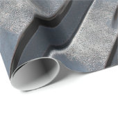 メタルモダンテクスチャブラック&グレーラッピング紙 ラッピングペーパー (ロールコーナー)