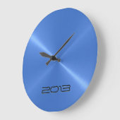 メタルライトブルーステンレス鋼メタル ラージ壁時計 (傾斜)