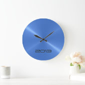 メタルライトブルーステンレス鋼メタル ラージ壁時計 (ホーム)