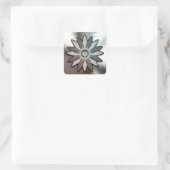 メタルルックデイジーフラワースタンプ スクエアシール (バッグ)